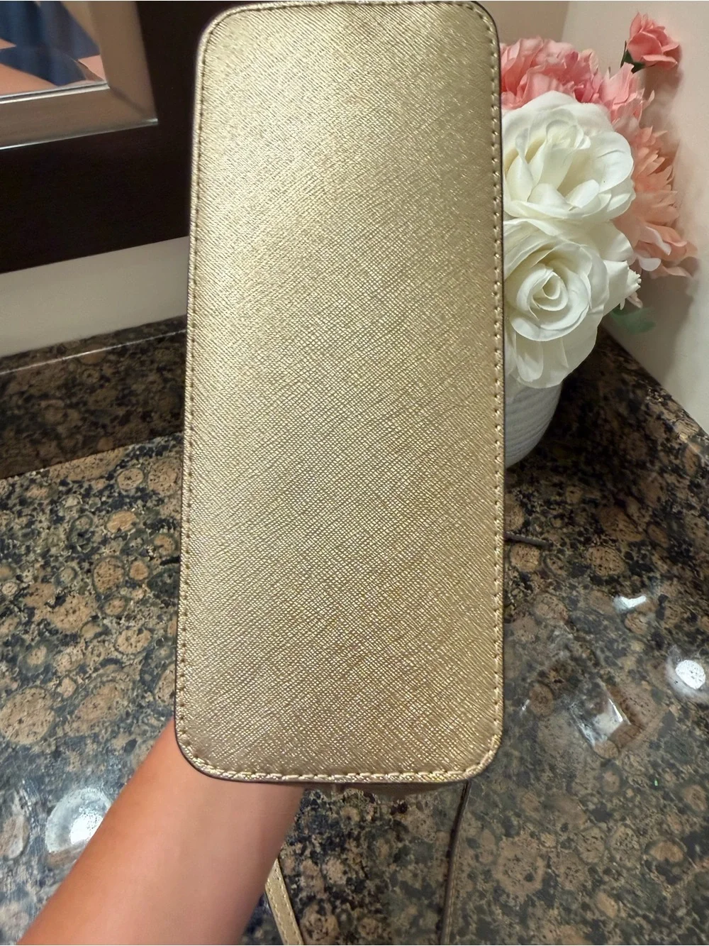Or best offer :) Michael Kors Metallic Gold Saffiano Dome Crossbody